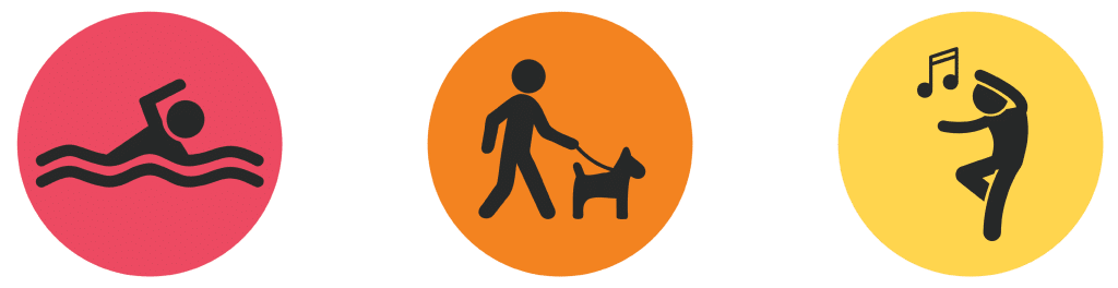 Moderate-intensity activity for kids and teens icon