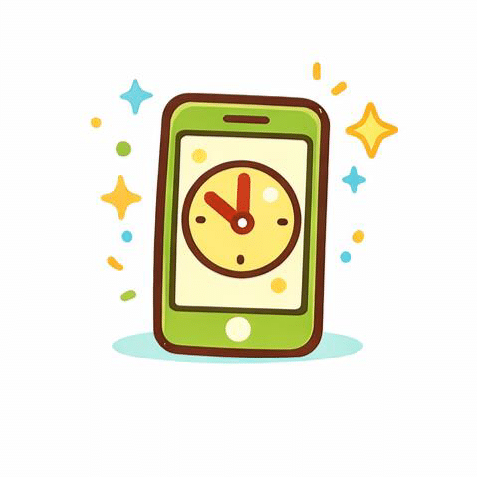 graphic of phone with a timer