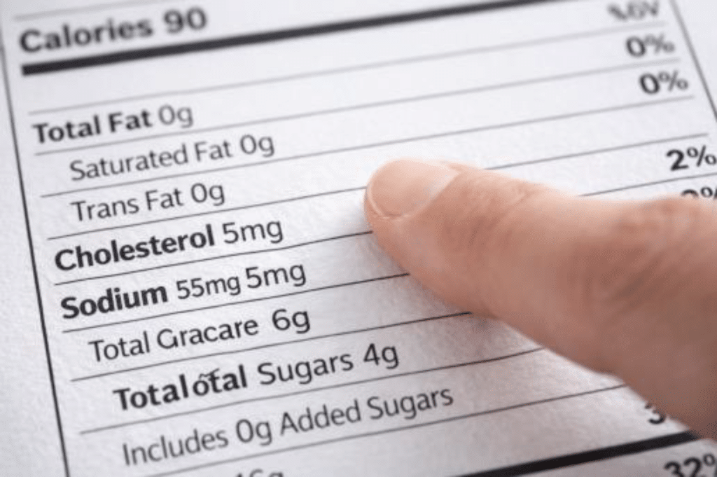 Nutrition facts label