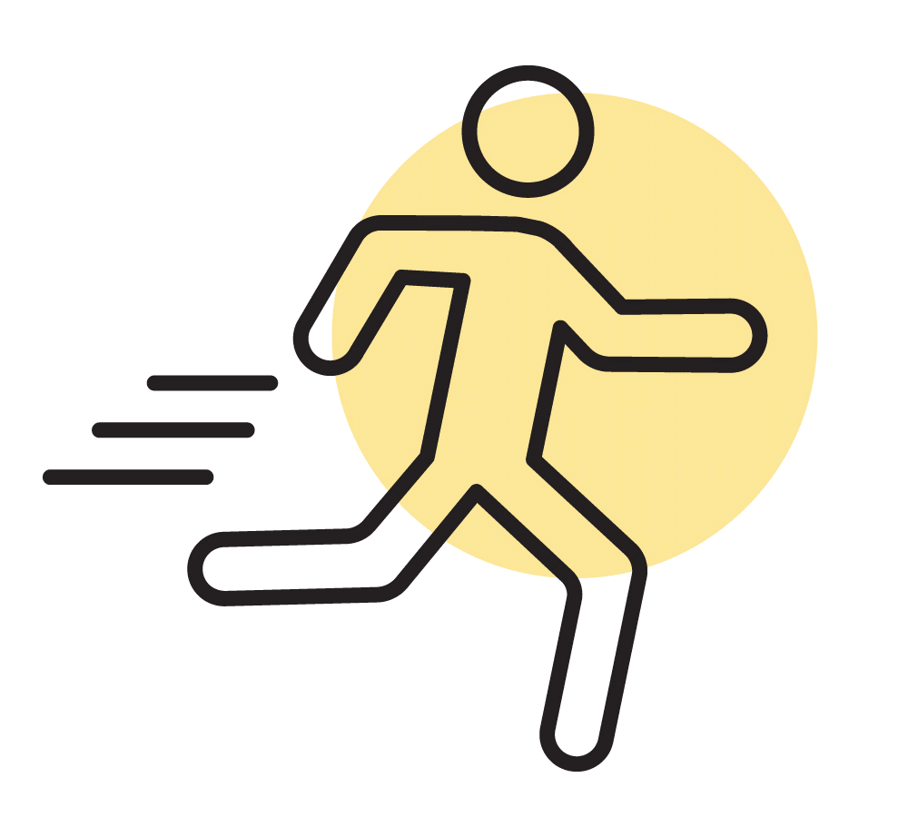 line vector art running figure